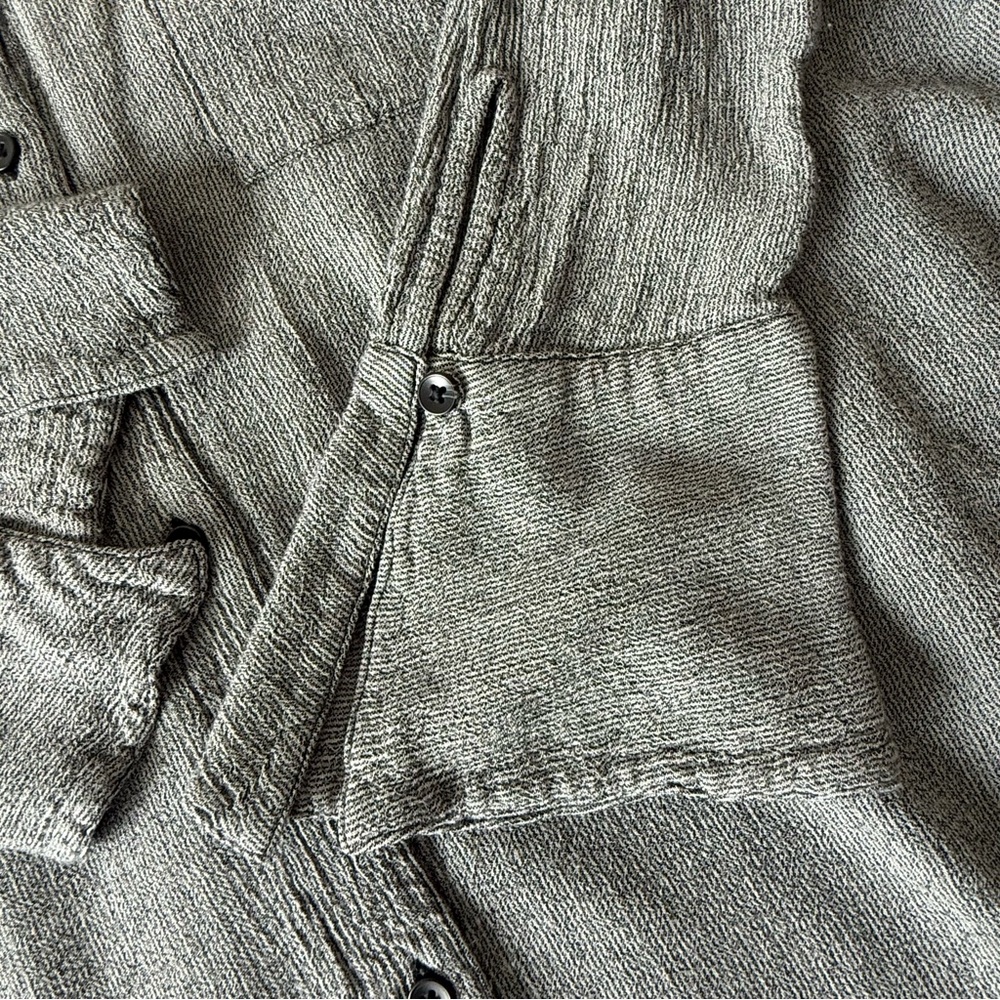Free People Grey Blue Magic Breeze Button down Blouse Longsleeve Oversized Gauze - Picture 9 of 16